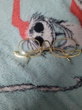 Source Unknown Gold Metal Rectangle Men's Glasses
